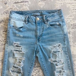 American Eagle Ripped High Waisted Skinny Jeans